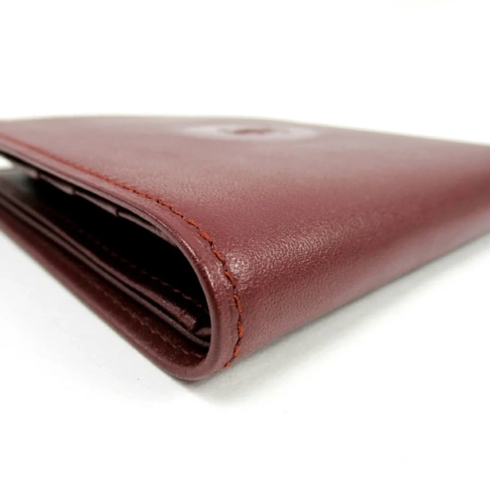 EUC Cartier bifold, wallet Masteline Bordeaux Enamel Leather Authentic - Picture 5 of 7